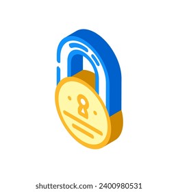 lock close isometric icon vector. lock close sign. isolated symbol illustration