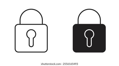 Lock closed Filled flat icons set for apps and web ui designs.