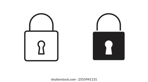 Lock closed flat simple vector symbols illustration.