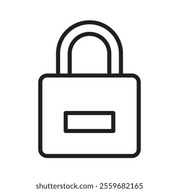 Lock closed icon Flat art in black and white isolated