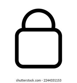 Bloquear línea de icono cerrada aislada en fondo blanco. Icono delgado plano negro sobre el estilo de contorno moderno. Símbolo lineal y trazo editable. Ilustración vectorial de trazo simple y de píxel perfecto.