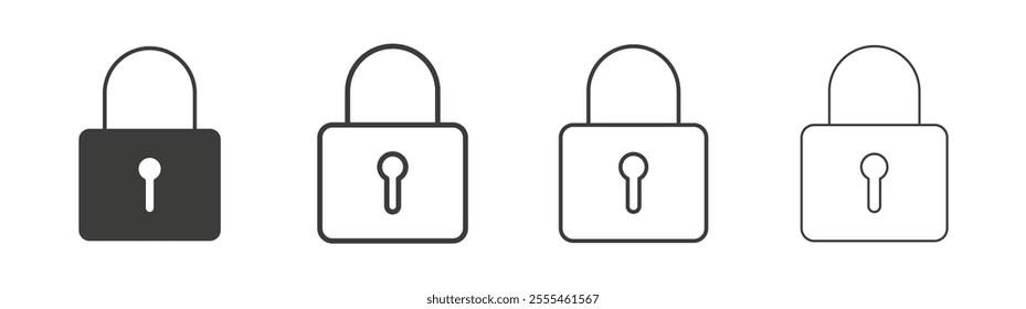 Lock closed icon pack. vector illustration