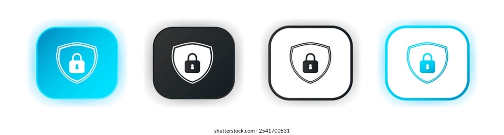 Bloquear conjunto de iconos cerrado. Diseño para iconos App. Plantilla de Botón. Ilustración vectorial. 