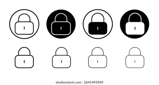 Lock closed icon Thin line illustration set vector