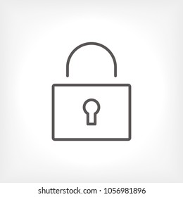 Lock closed icon vector illustration. Linear symbol with thin outline. The thickness is edited. Minimalist style.
