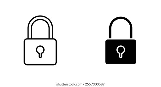 Lock closed Icon vector. liner and flat style icons set.