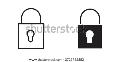 Lock closed icons in filled, thin line, outline and strokes