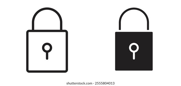 Lock closed liner icon vector set.