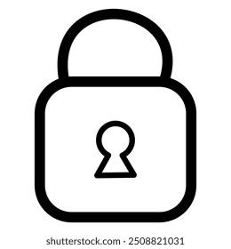 Lock or closed padlock icon. outline, line and stroke 