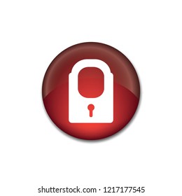 Lock closed vector button, web design element
