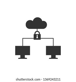 Lock cloud, computer vector icon. Security vector icon