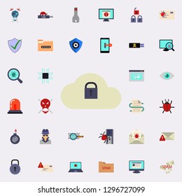 lock in cloud icon. Virus Antivirus icons universal set for web and mobile