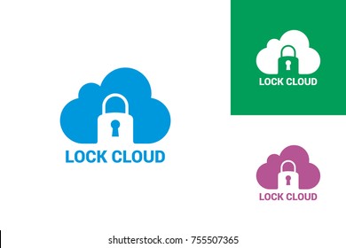 Lock Cloud Logo Template Design