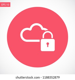 lock cloud vector icon 10 eps