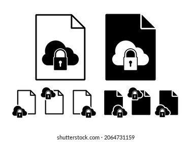 Lock cloud vector icon in file set illustration for ui and ux, website or mobile application