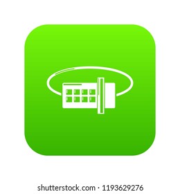 Lock code icon green vector isolated on white background