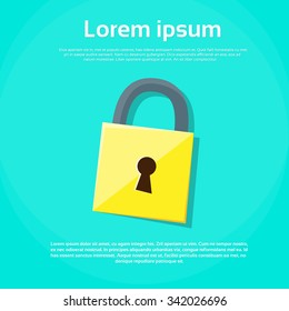 Lock Color Flat Padlock Icon Logo Vector Illustration