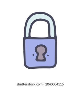 lock color vector doodle simple icon design