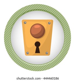 Lock colorful icon. Vector illustration in cartoon style