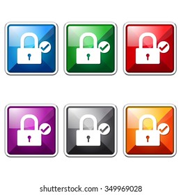 Lock Colorful Vector Icon Button