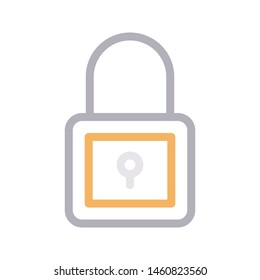 lock colour line vector icon