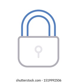 lock colour line vector icon