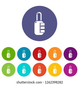 Lock combination icons color set vector for any web design on white background