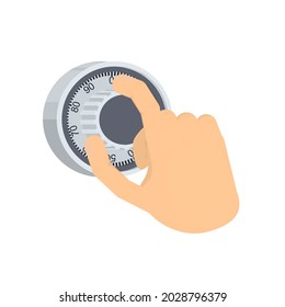Lock combination. Selection of a combination of a safe lock, vector illustration
