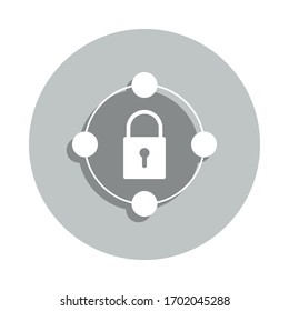 lock communities badge icon. Simple glyph, flat vector of web icons for ui and ux, website or mobile application