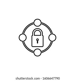 lock communities icon. Simple thin line, outline vector of web icons for ui and ux, website or mobile application