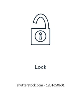 Lock concept line icon. Linear Lock concept outline symbol design. This simple element illustration can be used for web and mobile UI/UX.