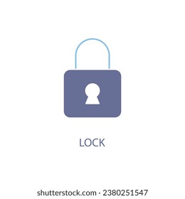 Lock concept line icon. Simple element illustration.Lock concept outline symbol design.