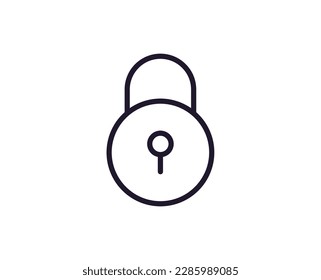 Lock concept. Single premium editable stroke pictogram perfect for logos, mobile apps, online shops and web sites. Vector symbol isolated on white background. 