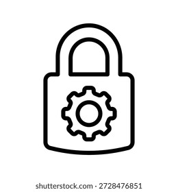 Icono de configuración de bloqueo, gráficos de Vector de línea