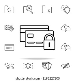 lock credit cards icon. Virus antivirus icons universal set for web and mobile