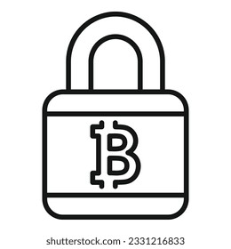 Lock crypto data icon outline vector. Block chain. Finance network