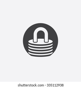 lock cut identity template icon design element