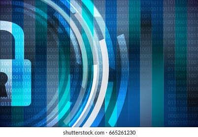 lock cybersecurity concept illustration design over a binary background