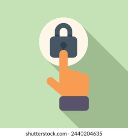 Lock data padlock icon flat vector. Breach information. Personal access