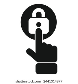 Sperren Daten Vorhängeschloss Symbol einfachen Vektor. Informationen zu Verstößen. Persönlicher Zugriff