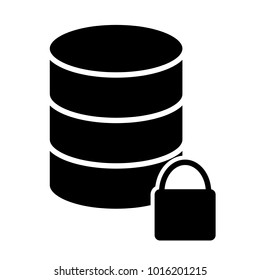 Lock Database Icon.  96x96 for Web Graphics and Apps.  Simple Minimal Pictogram. Vector