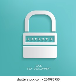 Lock design on blue background,clean vector