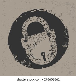 Lock design on grunge background, grunge vector
