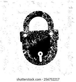 Lock design on old paper,grunge vector