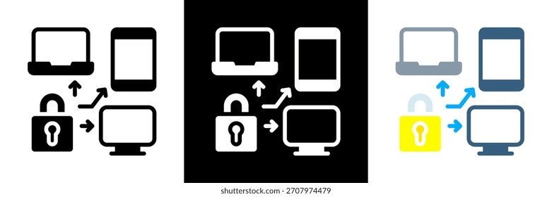 Icono de dispositivo de bloqueo de la Ilustración vectorial de estilo de glifo