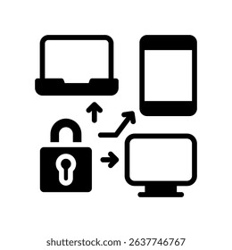 Lock Device Icon Glyph Vector Illustration
