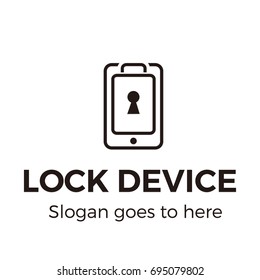 LOCK DEVICE LOGO PHONE VECTOR TEMPLATE