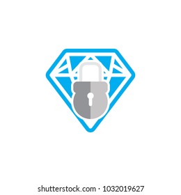 Lock Diamond Logo Icon Design