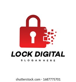 Lock Digital Security Design Logo Element - vector.
