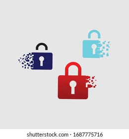 Lock Digital Security Design Logo Element - vector.